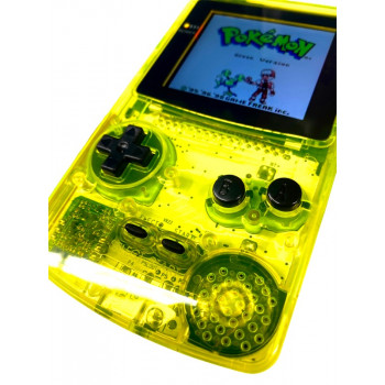 Neon Lime Gameboy Color w/XL 2.6 Inch Backlight Screen Bundle - Neon Lime Gameboy Color w/XL 2.6 Inch Backlight Screen Bundle for Retro Consoles Console