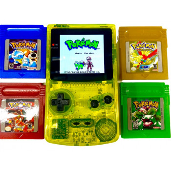 Neon Lime Gameboy Color w/XL 2.6 Inch Backlight Screen Bundle - Neon Lime Gameboy Color w/XL 2.6 Inch Backlight Screen Bundle for Retro Consoles Console