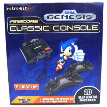 Sega Genesis Firecore Classic Console - 20 Built-in Games - Open Box