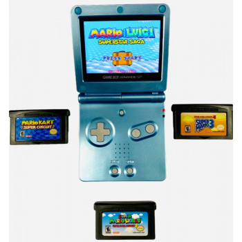 Gameboy Advance SP New Upgraded Limited Edition SP Pearl Blue Bundle - Nintendo Handheld Systems - New Upgraded Limited Edition SP Pearl Blue Bundle