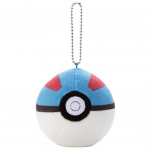 Toy - Plush - Pokemon - 3" Mocchi Mocchi Pokeball Keychain - Great Ball