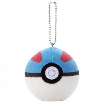 Toy - Plush - Pokemon - 3" Mocchi Mocchi Pokeball Keychain - Great Ball