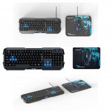 Cobra PC EKM820 Keyboard Mouse Mousepad Combo Pack