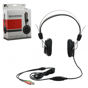 PC Good Stereo Headset w/Adjustable Boom Mic in Black (TTX TECH)