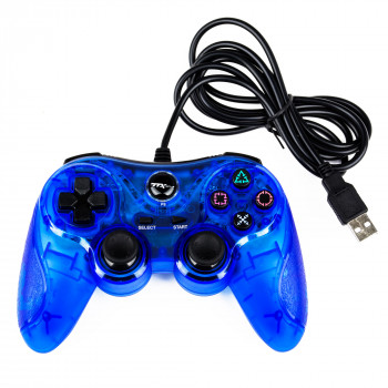 PS3 - Controller - Wired - USB Controller - PC Compatible - Clear Blue (TTX Tech)