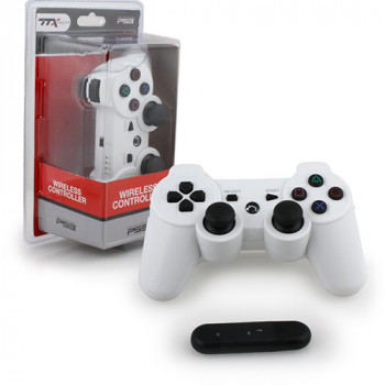 PS3 White Controller Wireless 2.4 Ghz Controller White Controller Pad - General Gaming Game PS3 White Controller Wireless 2.4 Ghz Controller White Controller Pad