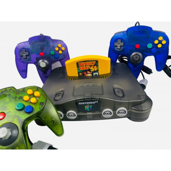 N64 Console Complete Transparent Grey New Custom Modded N64 Bundle - New Custom Modded N64 Bundle N64 Console Complete Transparent Grey for Nintendo 64