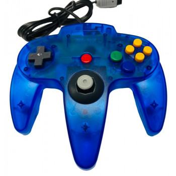 N64 Controller in Clear Blue Nintendo 64 Transparent Blue Control Pad* - N64 Controller in Clear Blue Nintendo 64 Transparent Blue Control Pad* for Nintendo 64 Console