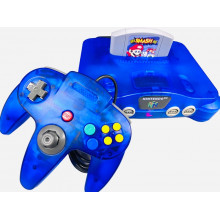 Blue N64 Console Blue Nintendo 64 Complete - Nintendo 64 Game Blue Nintendo 64 Complete