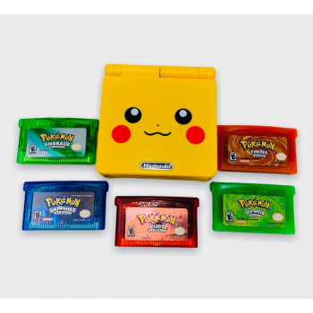 Pikachu Gameboy Advance SP Bundle w/Pokémon Games - Pikachu Gameboy Advance SP Bundle w/Pokémon Games for Nintendo Handheld Systems