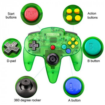 Jungle Green N64 Controller Nintendo 64 Clear Green Controller - Jungle Green N64 Controller. For Nintendo 64 Controllers - N64 Controllers - N64 Controller Pads Nintendo 64 Clear Green Controller