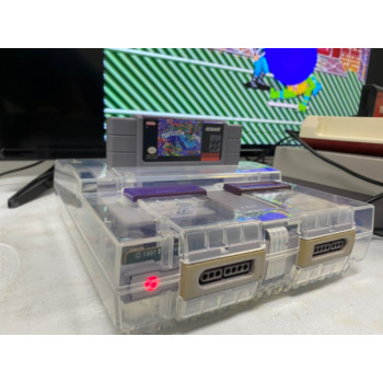 Transparent Clear Super Nintendo Shell Replacement Clear SNES Shell Kit - Transparent Clear Super Nintendo Shell. For Super Nintendo Replacement Clear SNES Shell Kit